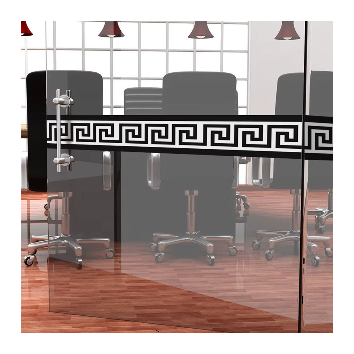 Liwo Selbstklebender Wandborder aus PVC mit geometrischem Art Déco Muster, wasserdicht, mehrfarbig, B: 10 cm, L: 200 cm - Bild 5
