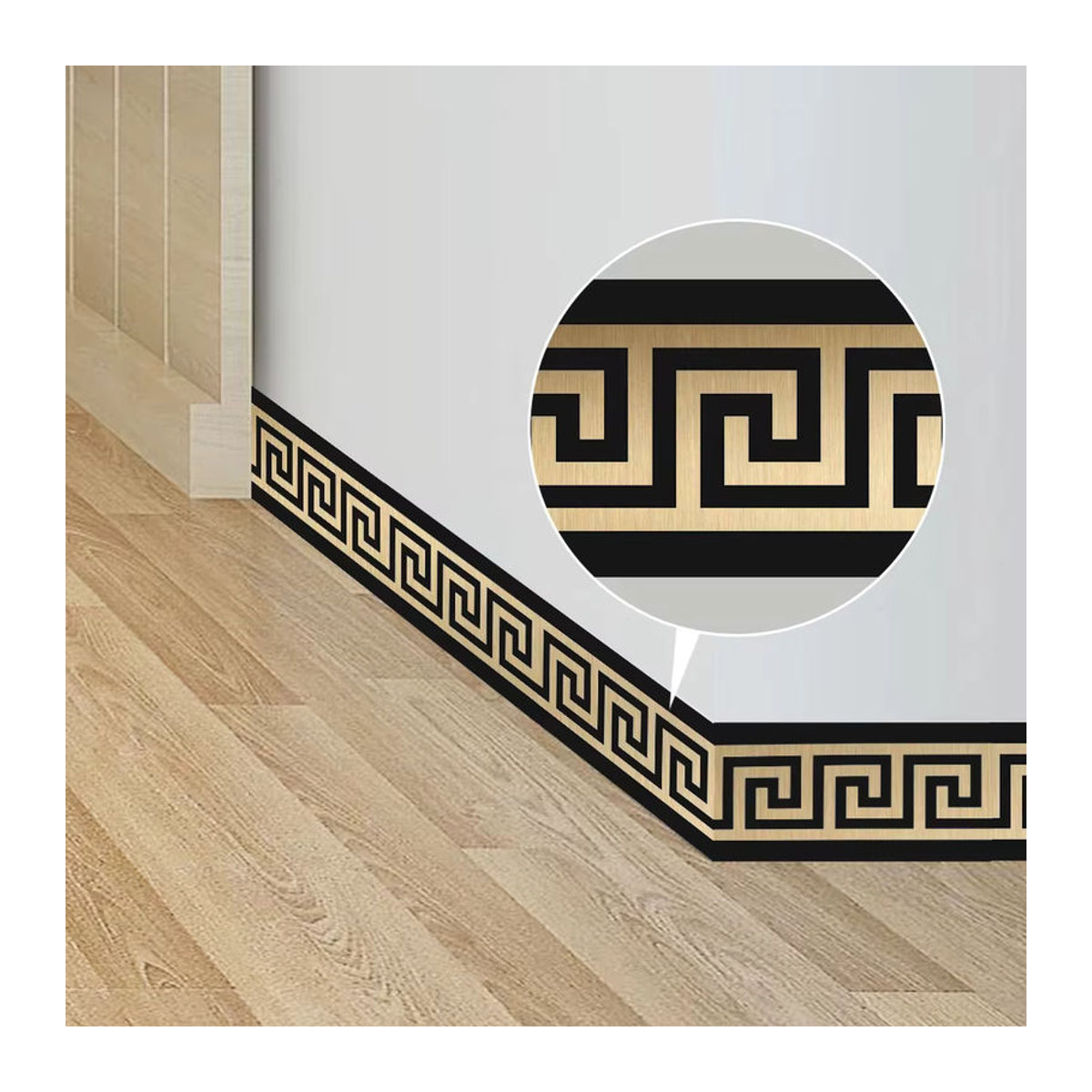 Liwo Selbstklebender Wandborder aus PVC mit geometrischem Art Déco Muster, wasserdicht, mehrfarbig, B: 10 cm, L: 200 cm - Bild 6