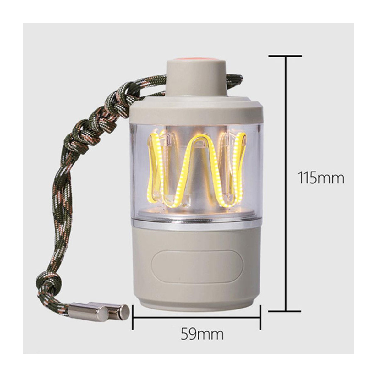 Lixada LED-Campingleuchte Retro und Minimalistisch, wasserdichte tragbare Tischlampe, wiederaufladbare Camping-Laterne, beige - Bild 2