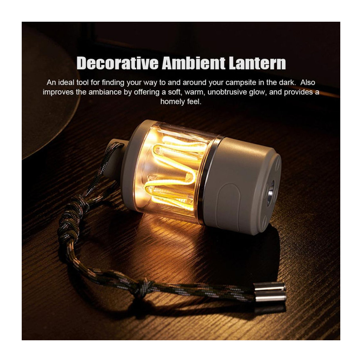 Lixada LED-Campingleuchte Retro und Minimalistisch, wasserdichte tragbare Tischlampe, wiederaufladbare Camping-Laterne, beige - Bild 4