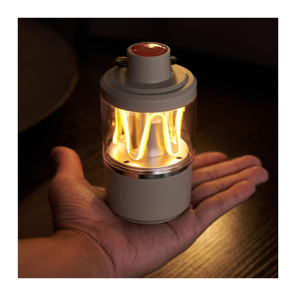 Lixada LED-Campingleuchte Retro und Minimalistisch, wasserdichte tragbare Tischlampe, wiederaufladbare Camping-Laterne, beige - Bild 10