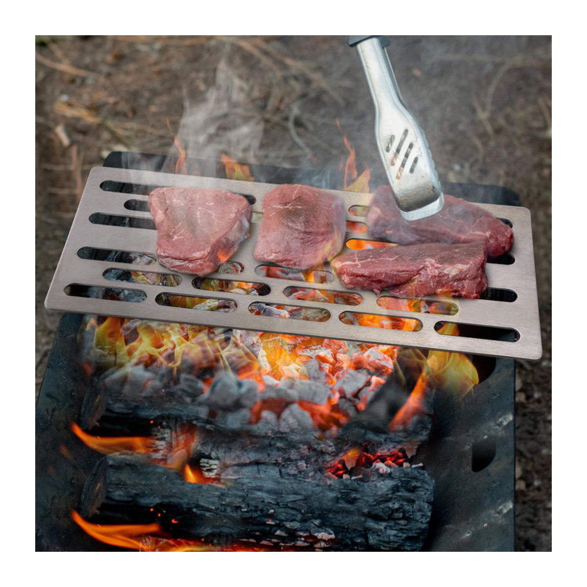 Lixada Titan-Grill aus Metall, leichter und tragbarer BBQ-Grill für Camping und Wandern, Silber - Bild 3
