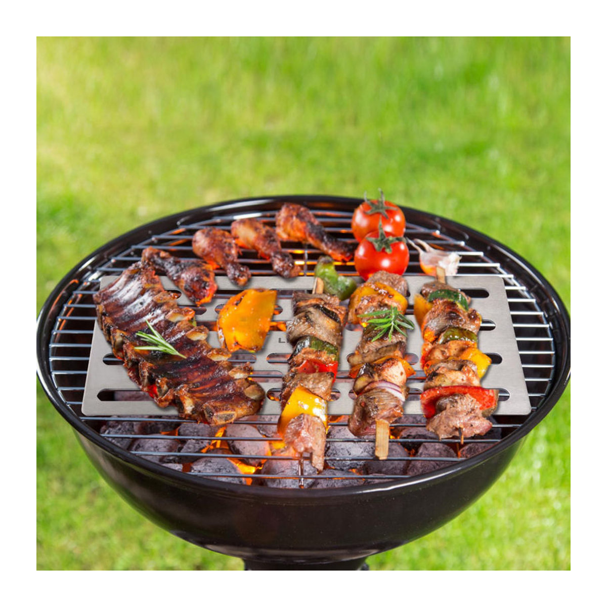 Lixada Titan-Grill aus Metall, leichter und tragbarer BBQ-Grill für Camping und Wandern, Silber - Bild 4