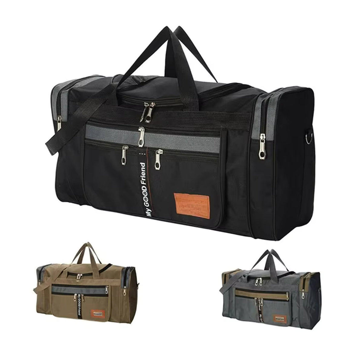 LKEEP Reisetasche als große Tragetasche für Outdoor und Wochenendtrips in Schwarz - Bild 7