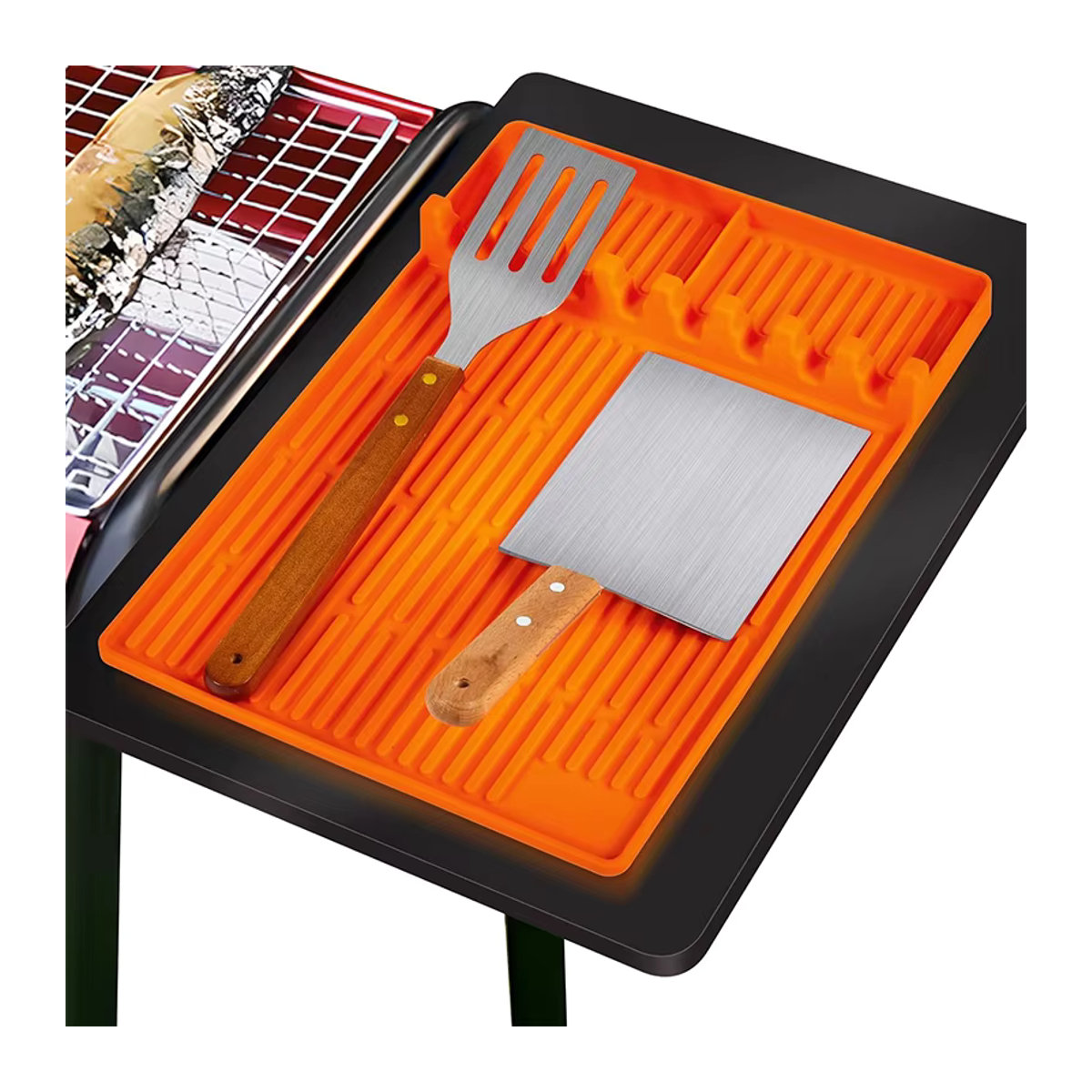 LMETJMA Silikon-Grillplatten-Werkzeugmatte für Blackstone mit Tropfpad und Hitzebeständigkeit JT485 - Bild 7