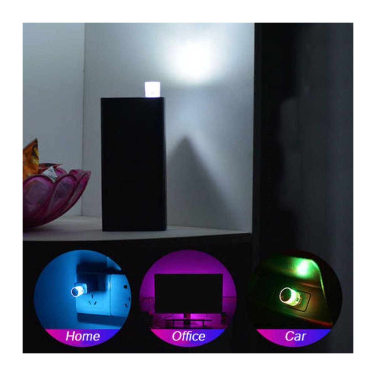 Lminmin Mini Auto USB LED Atmosphäre Licht in Weiß für modernes Ambiente - Bild 5