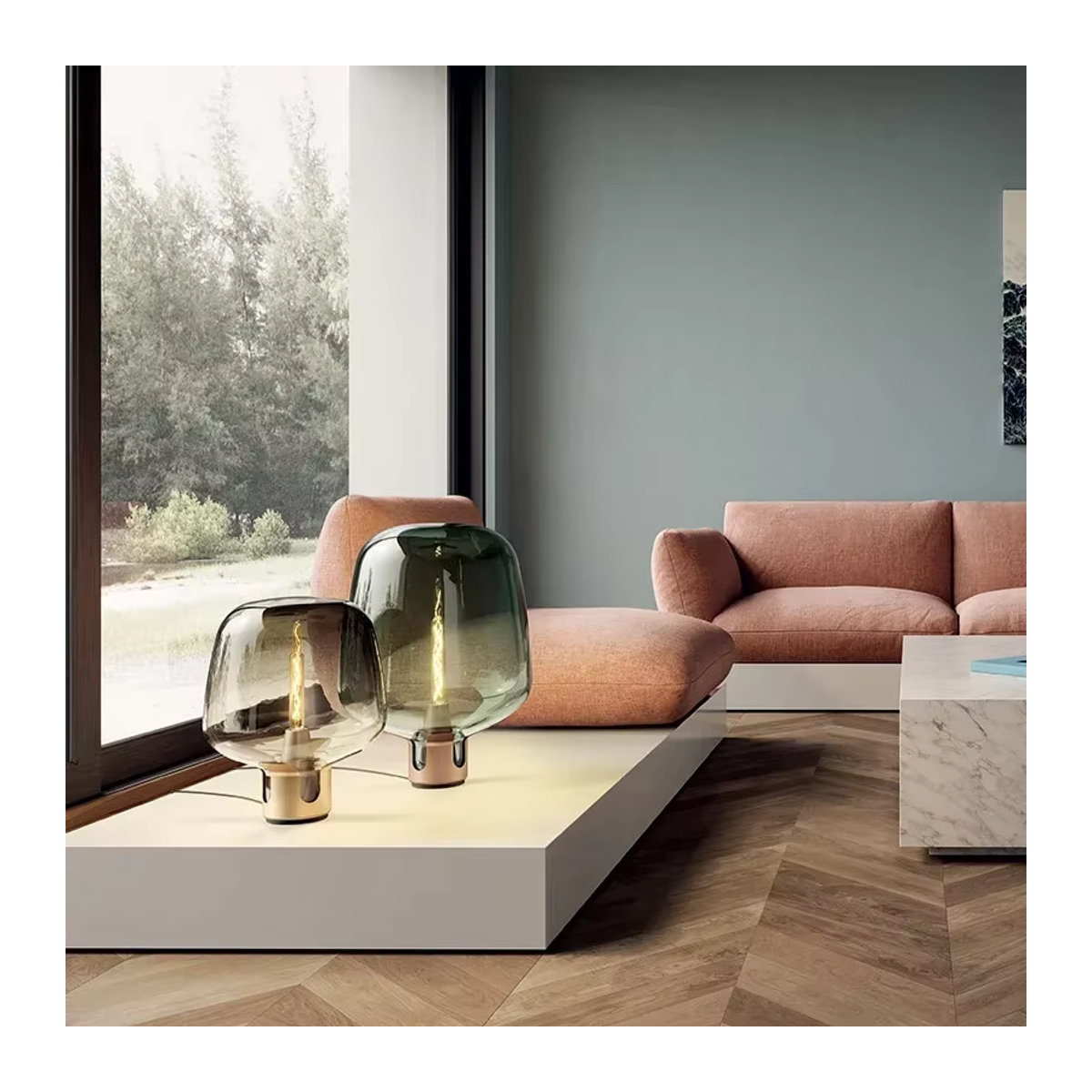 Lodes Flar Tischlampe aus italienischem Design in Rauchglas - Bild 3