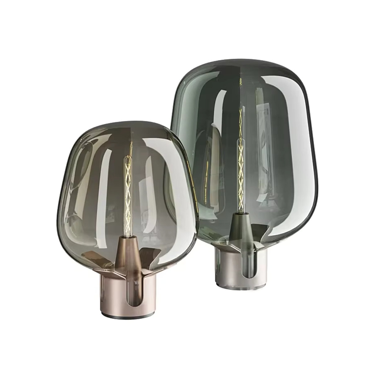 Lodes Flar Tischlampe aus italienischem Design in Rauchglas - Bild 4