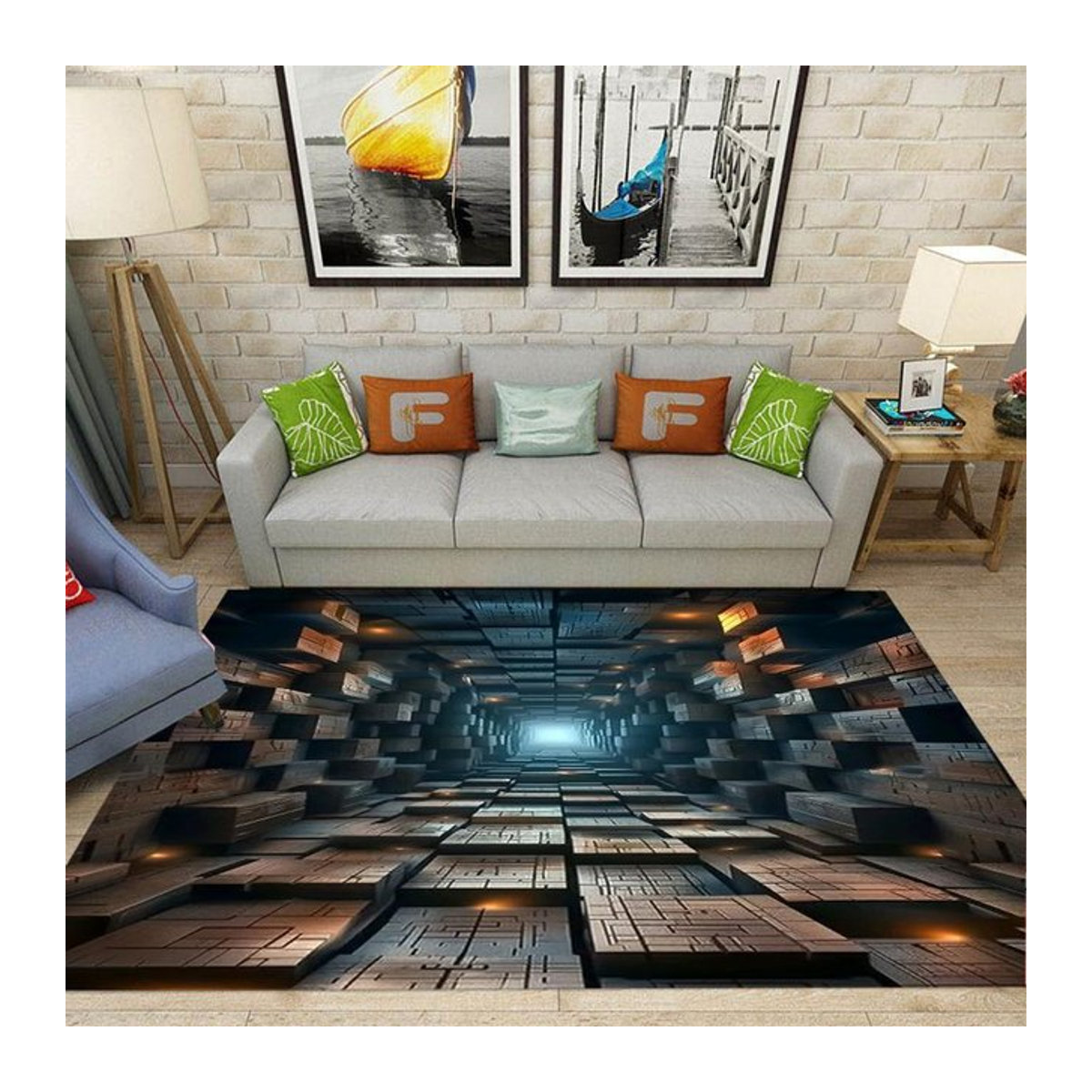 Lodestar 3D Loch Illusion Teppich Anti-Rutsch und Waschbar für Wohnzimmer, Schlafzimmer oder E-Sport Raum, B/T: 60 x 40 cm - Bild 1