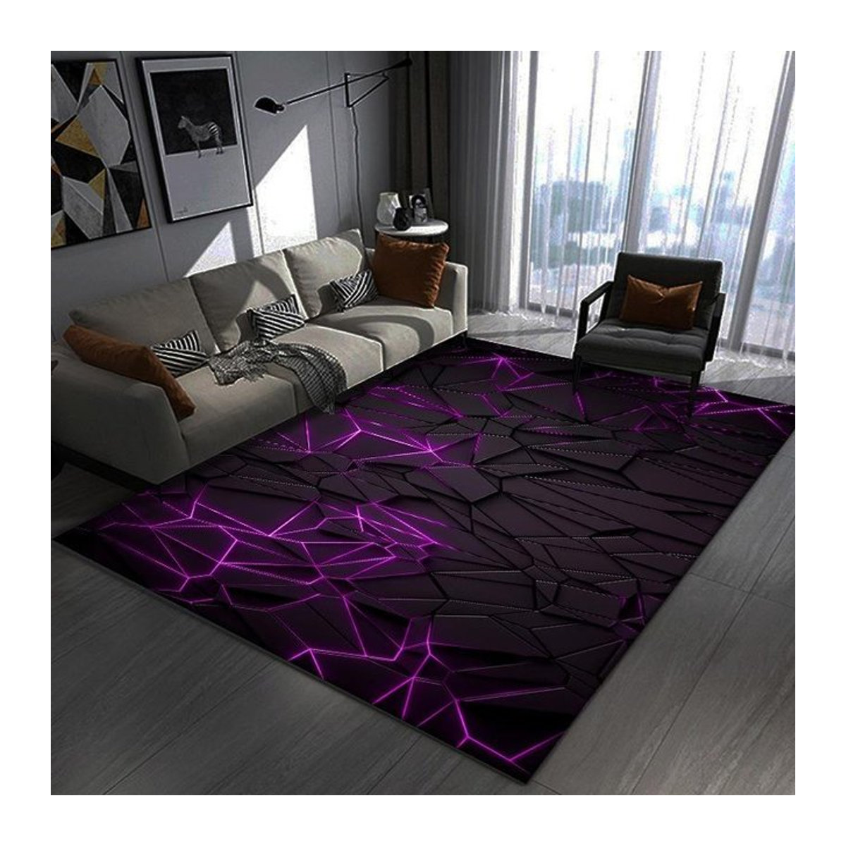 Lodestar 3D Teppich im kreativen Gitterstil, bunt, B/B/H: 60 x 40 cm - Bild 1