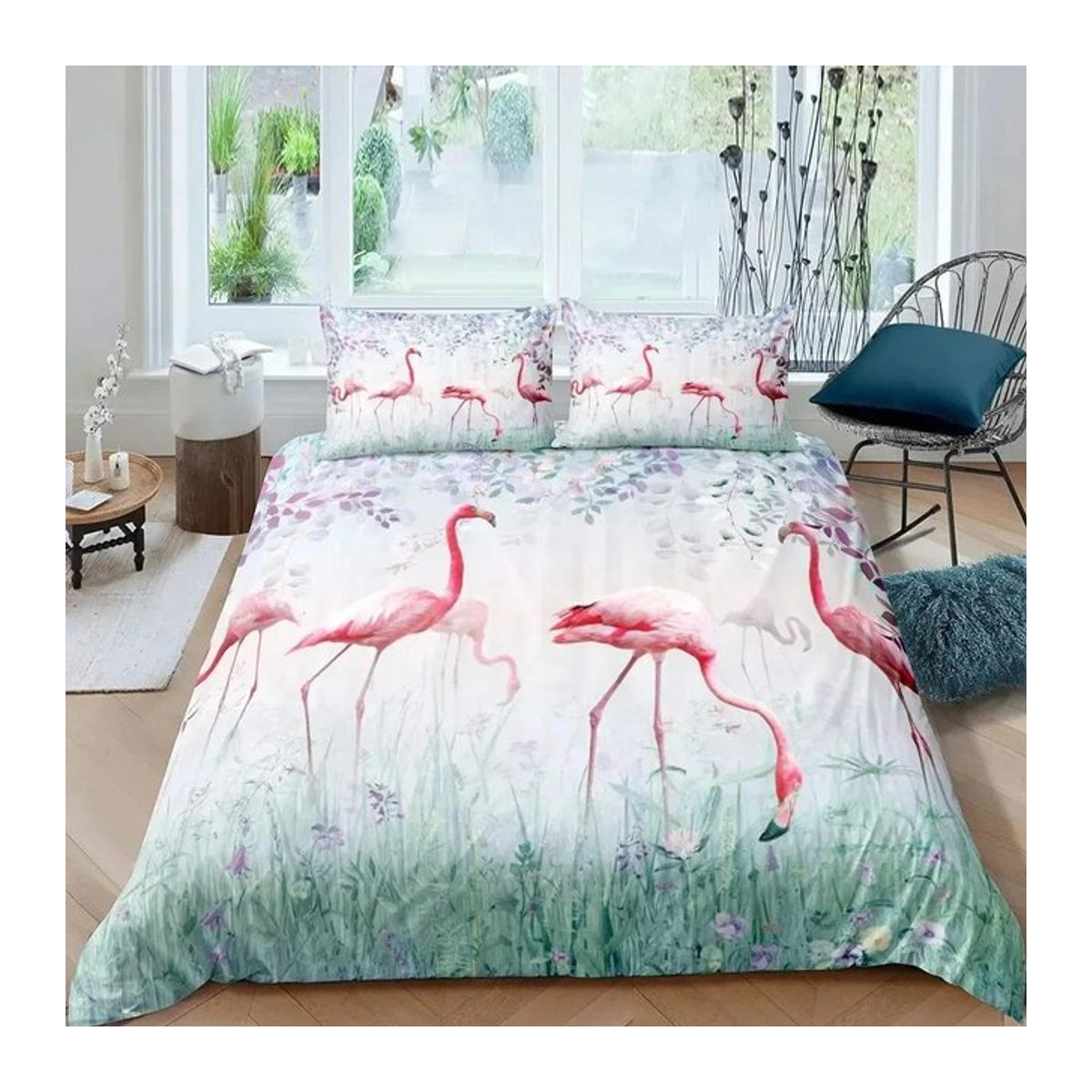 Lodestar Bettwäsche Set Flamingo 3D-Druck Rosa mit Reißverschluss B/T/H: 200 x 200 cm - Bild 1
