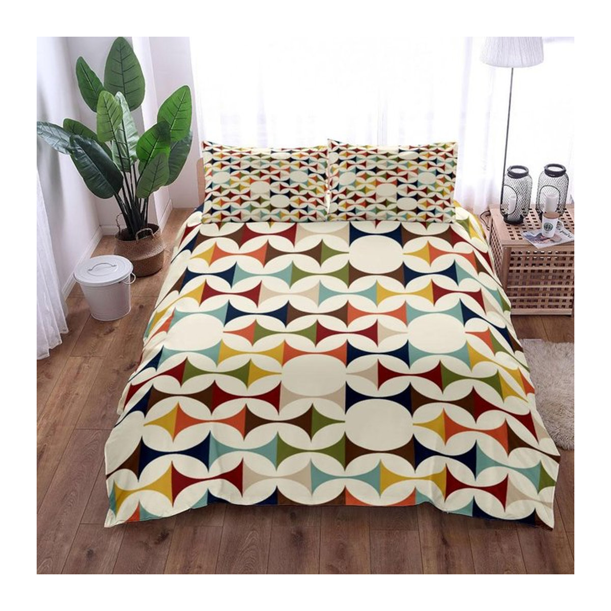 Lodestar Bettwäsche Set mit Blumen und Vögeln in Multicolor mit Reißverschluss, Breite: 140 cm, Länge: 210 cm - Bild 1