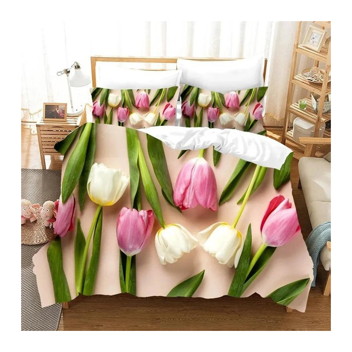 Lodestar Bettwäsche Set Rosa Tulpe mit Reißverschluss B/H: 140 x 210 cm - Bild 1