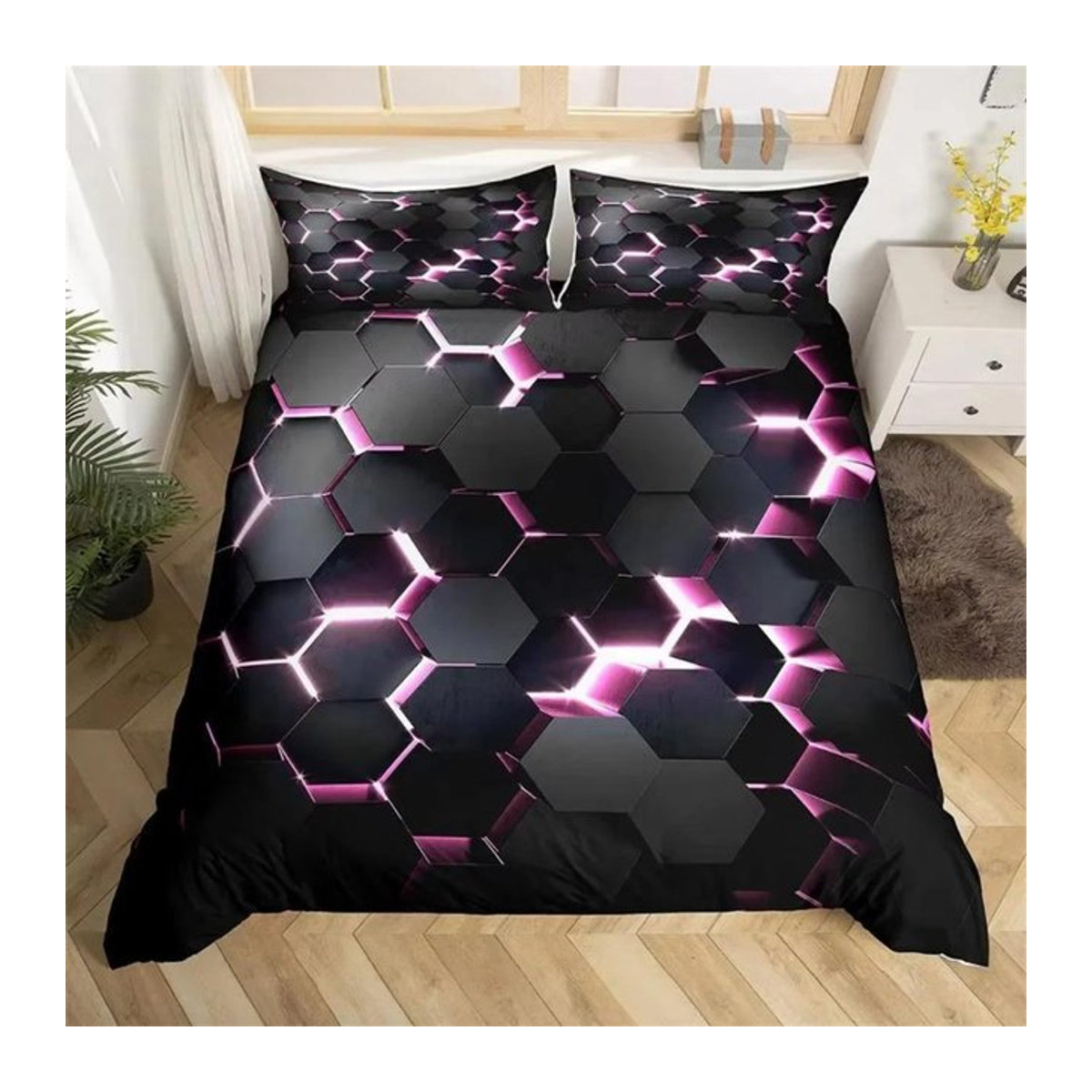 Lodestar Bettwäsche Set Rot mit 3D-Design aus weichem Polyester, inklusive Reißverschluss, B/H: 70 x 133 cm - Bild 1