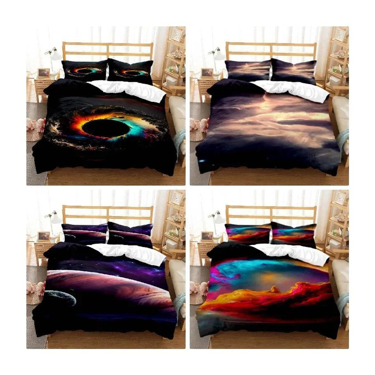 Lodestar Bettwäsche-Set Space Star mit Bettdecke, Bettbezug und Kissenbezug, Multicolor, B/T/H: 70 x 133 cm - Bild 1