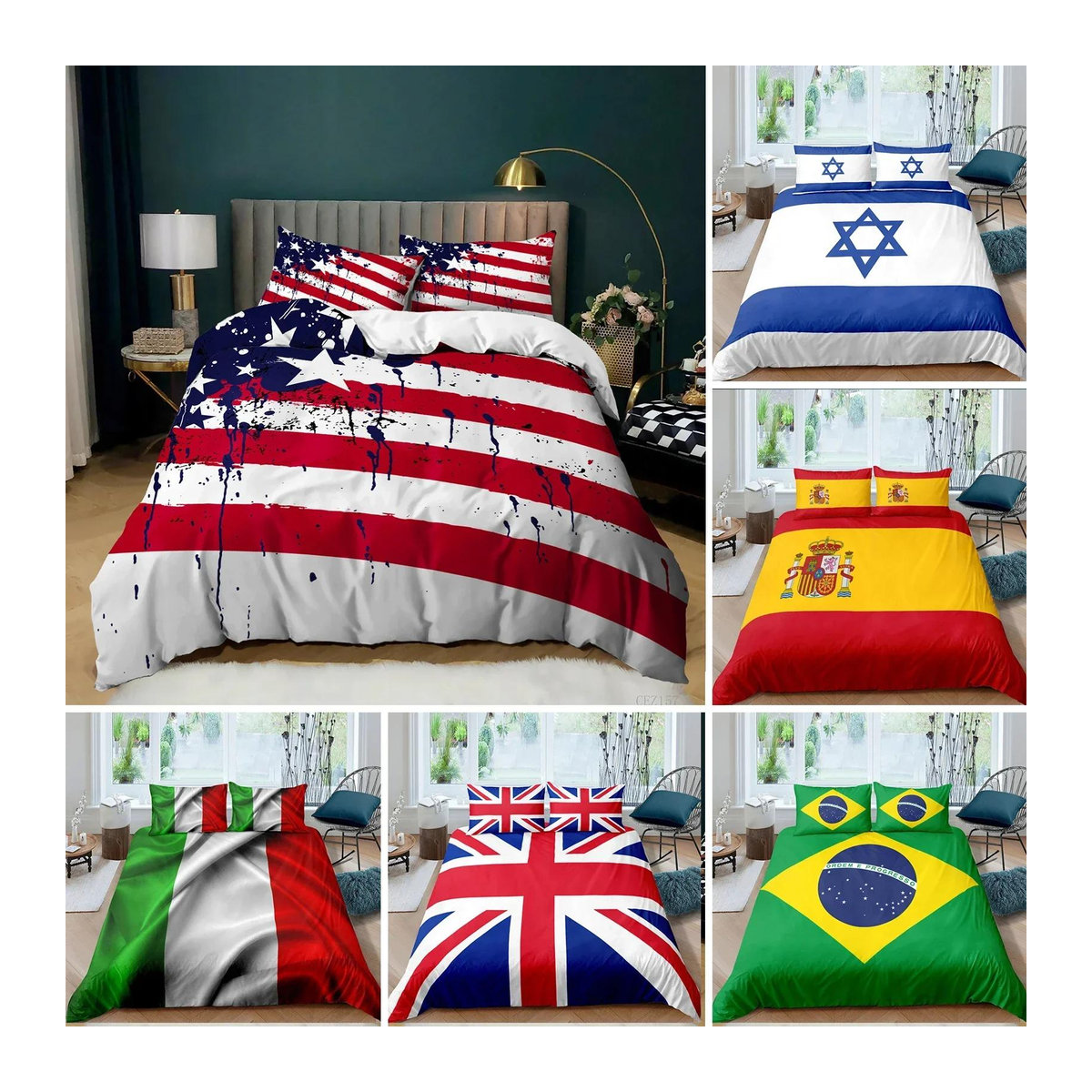 Lodestar Bettwäscheset mit amerikanischer Flagge, 2-teilig, Multicolor, B/H: 70 x 133 cm - Bild 1