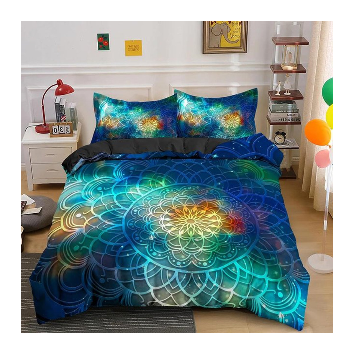 Lodestar Boho Luxus Bettwäscheset 3-teilig mit Kissenbezug und Reißverschluss, Single, B/H: 135 x 200 cm - Bild 1
