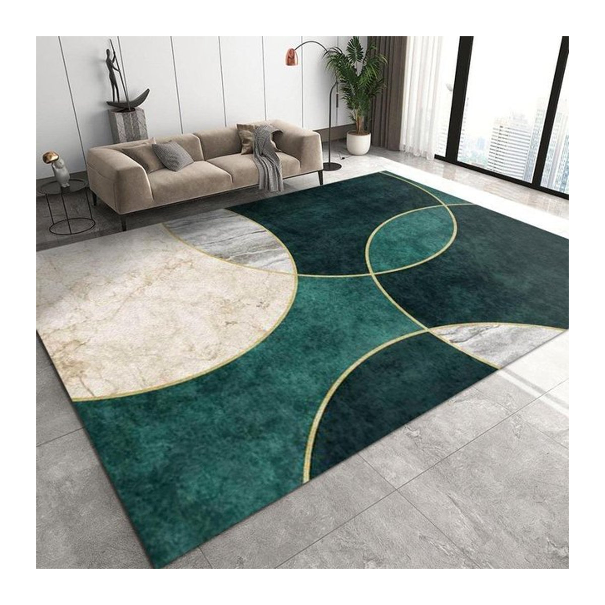 Lodestar Druckteppich Modern und Rutschfest für Wohnzimmer und Schlafzimmer, H x B x T: 1 x 40 x 60 cm - Bild 1