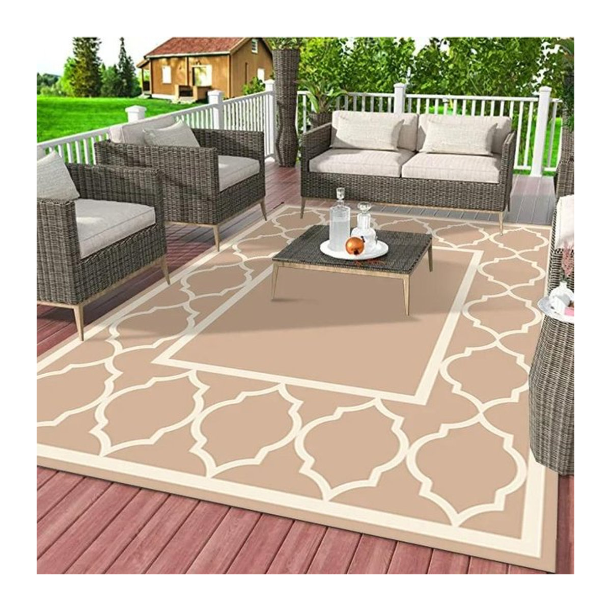 Lodestar Geometrischer Teppich mit nordischem Design, Schimmel- und feuchtigkeitsbeständig, B/B: 80 x 120 cm - Bild 1
