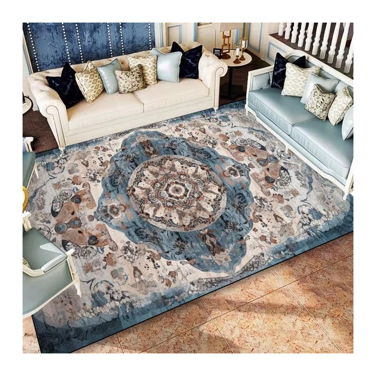 Lodestar Perserteppich im amerikanischen Stil, Blau, B/T: 240 x 160 cm - Bild 1