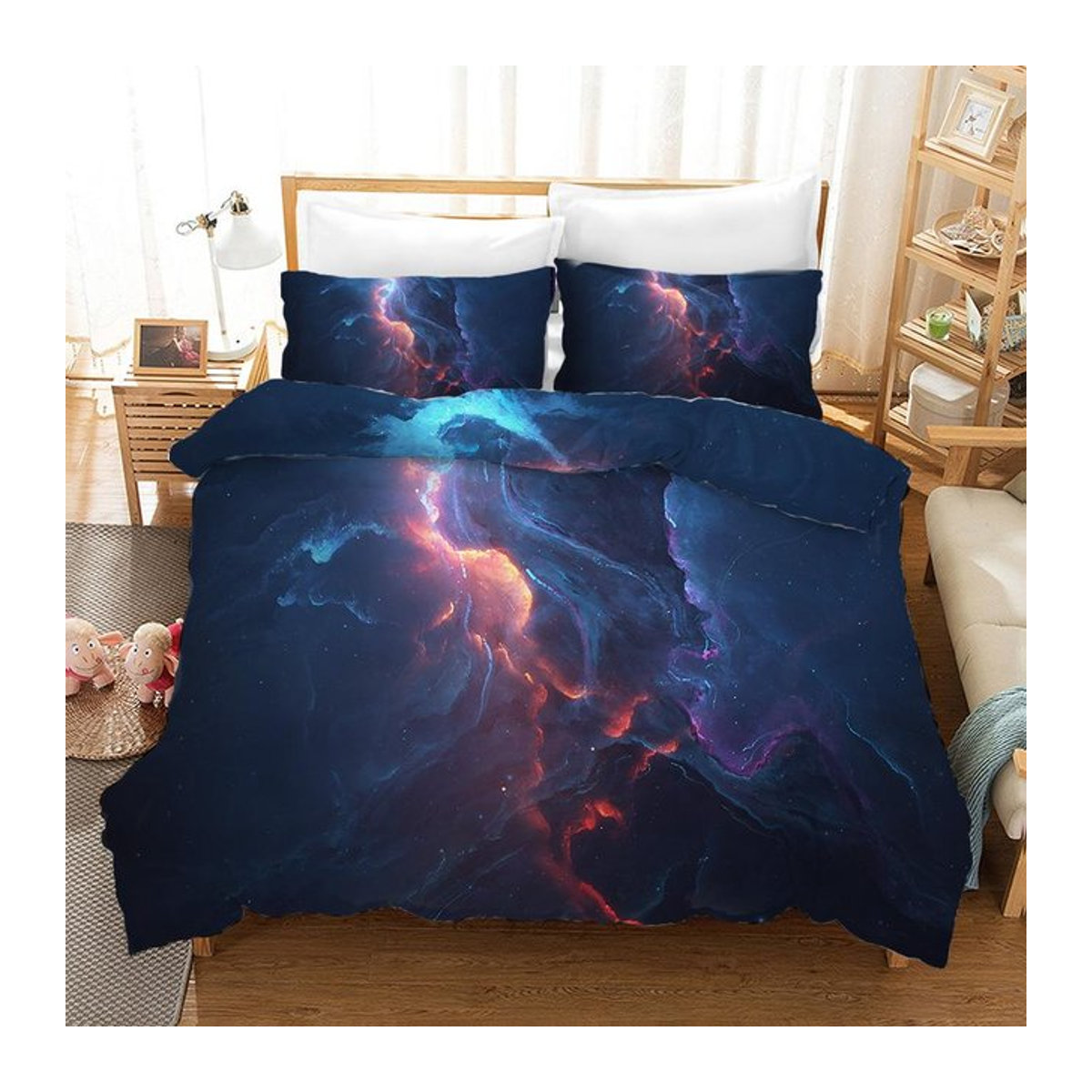 Lodestar Sternenhimmel Bettwäscheset mit 3D-Druck im Weltraumthema, B/H: 135 x 200 cm - Bild 1