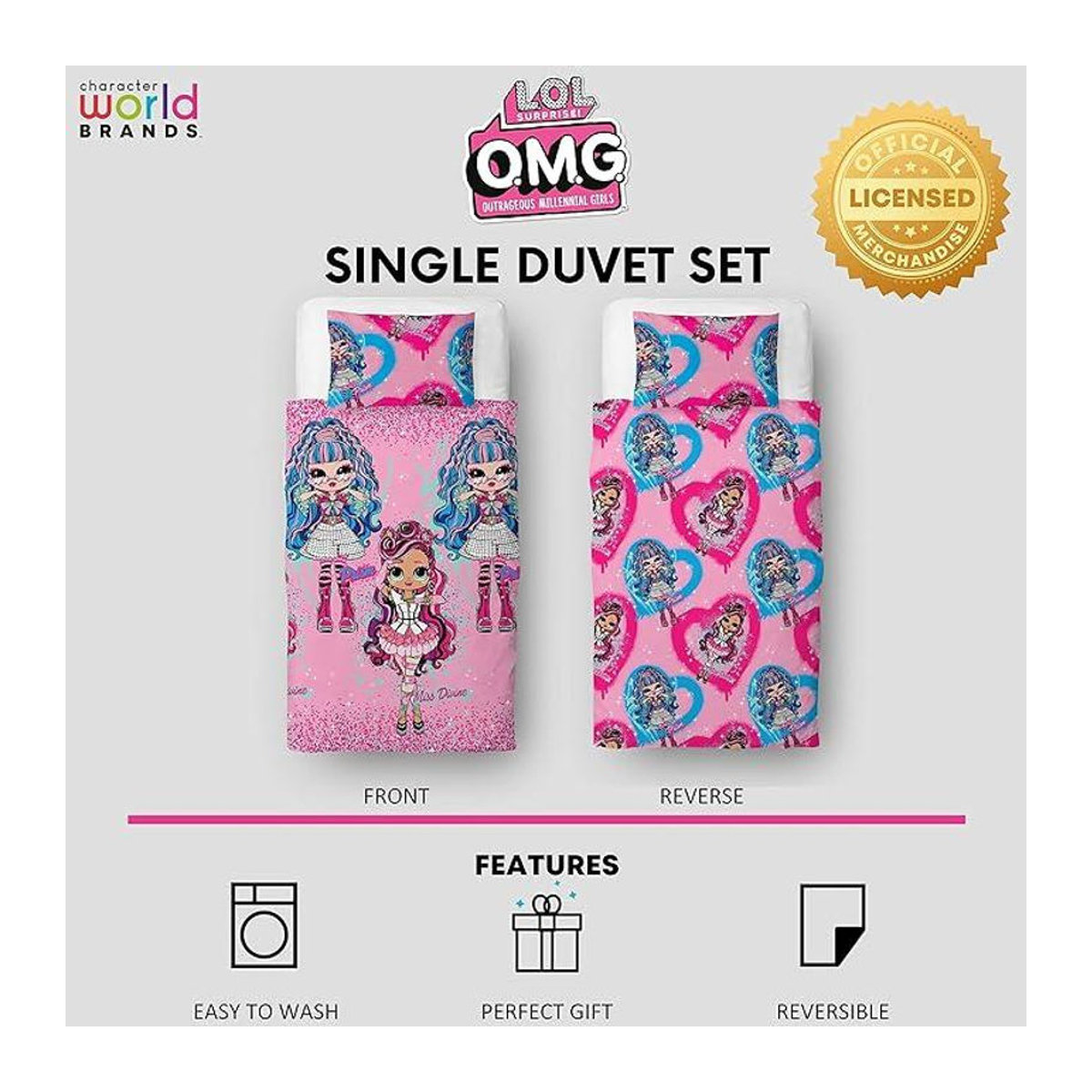 LOL Surprise Queens Wendebettwäsche-Set Single Schwarz - Bild 6
