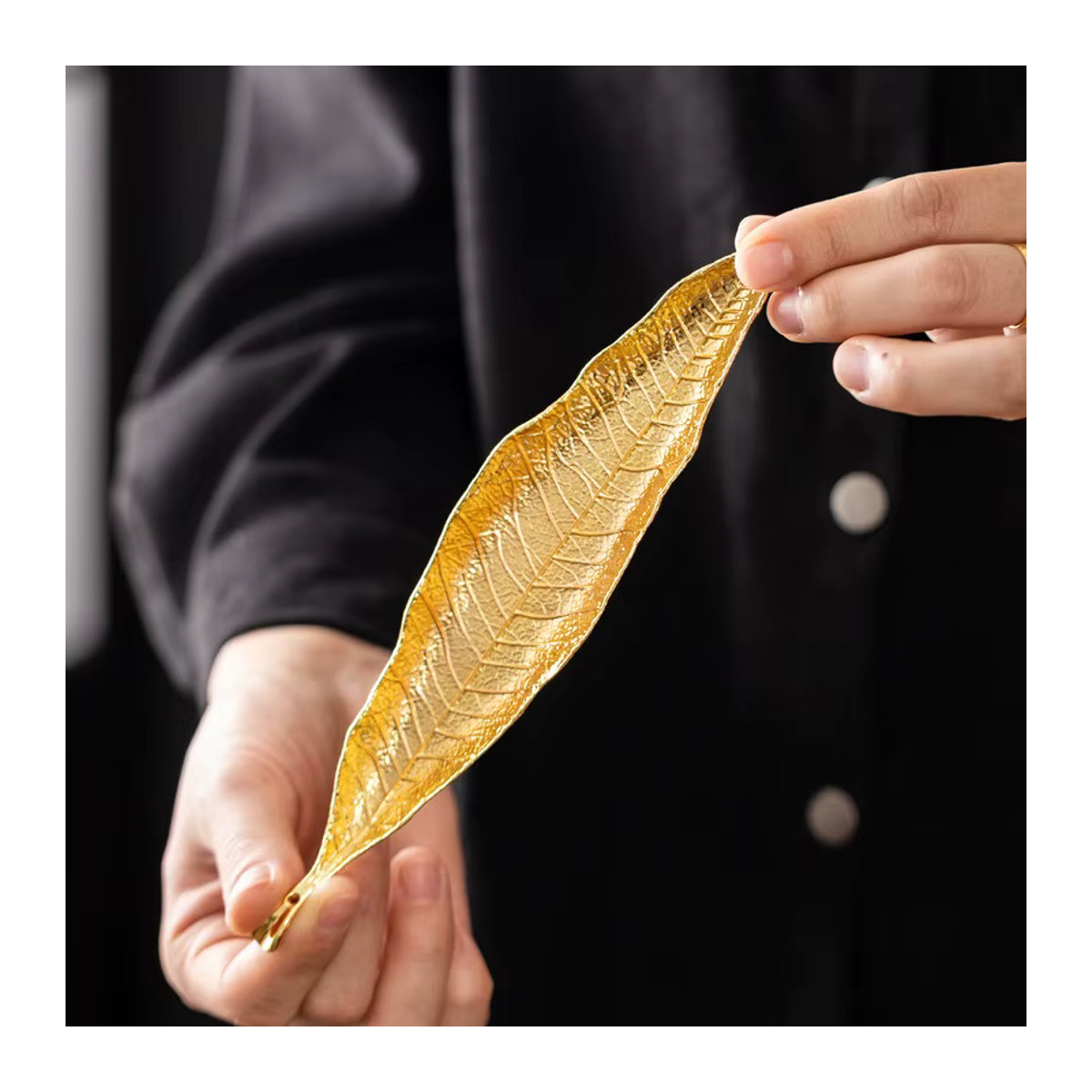 Long Leafs Räuchergefäß aus Metall mit floralem Design in Braun und Mehrfarbig - Bild 3