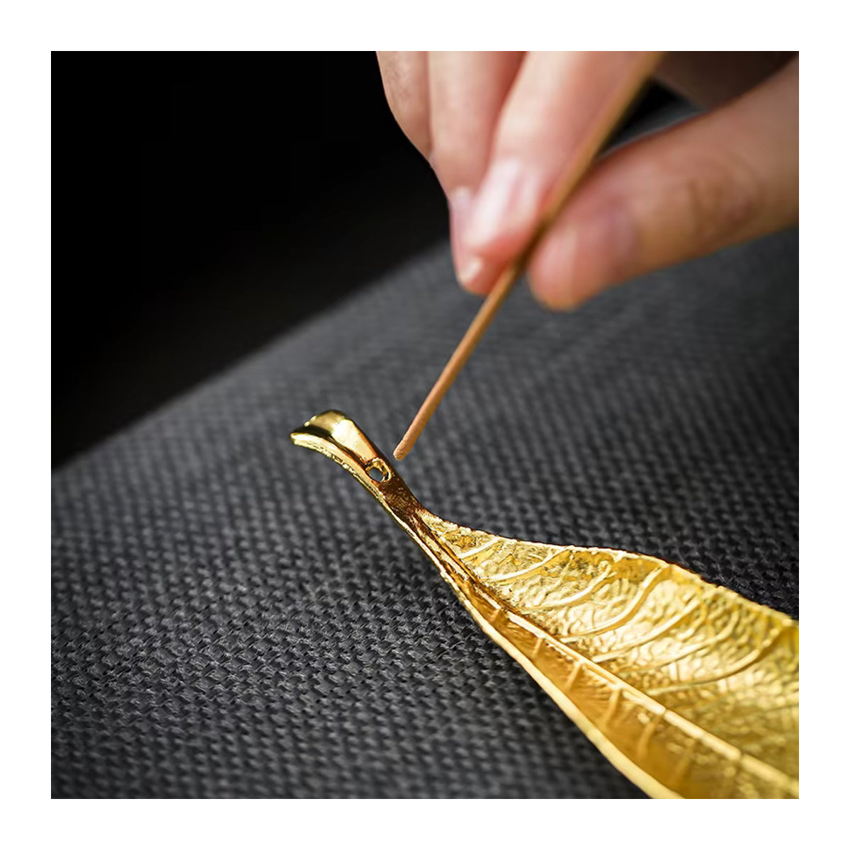 Long Leafs Räuchergefäß aus Metall mit floralem Design in Braun und Mehrfarbig - Bild 4