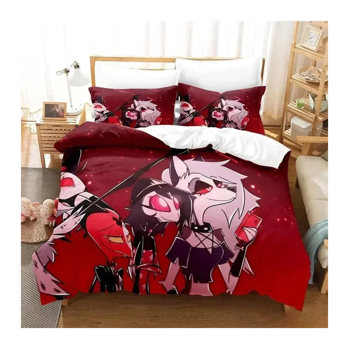 Loona Boss 3D Anime Bettwäsche Set für Einzelbetten, 3-teilig, B: 140 cm, L: 210 cm - Bild 1