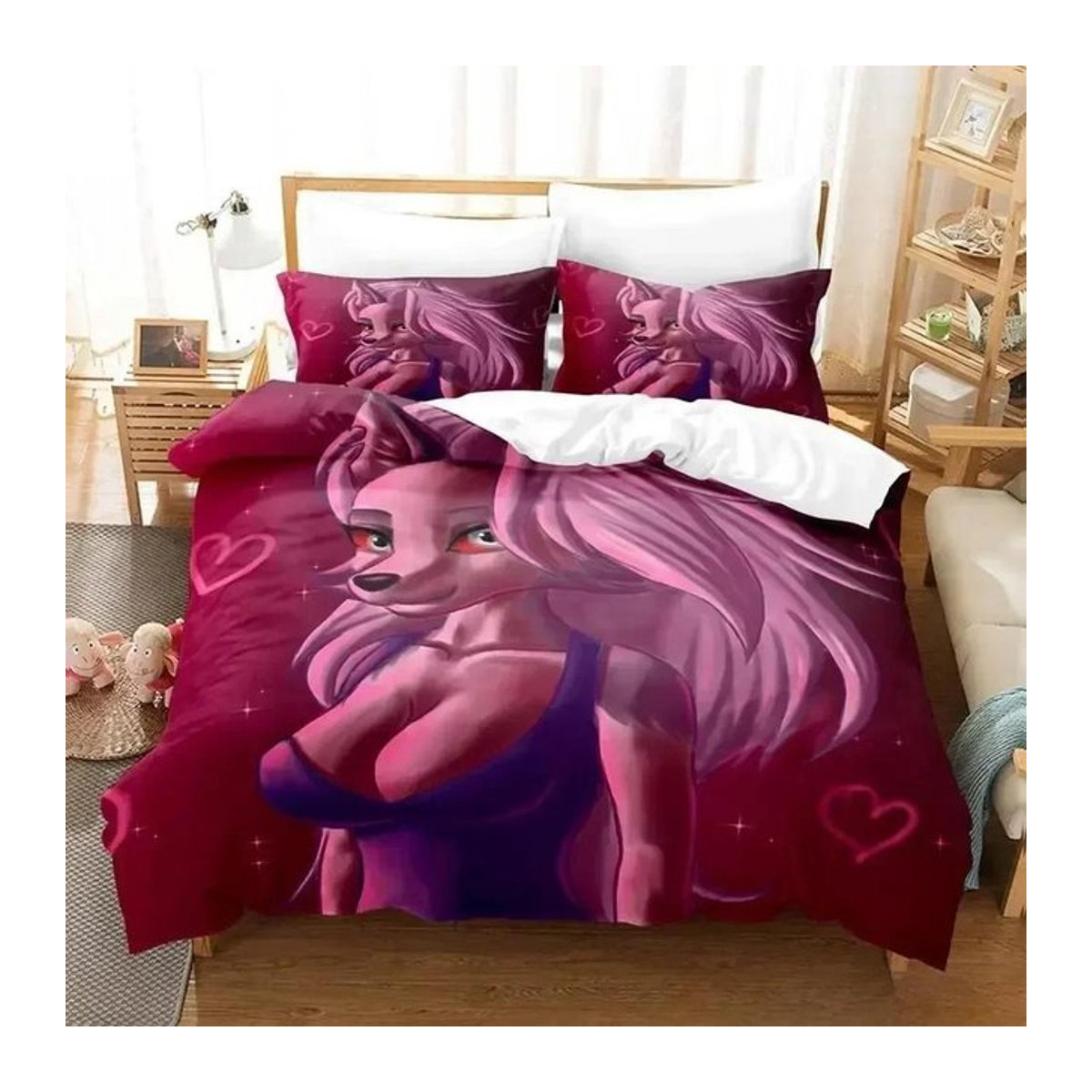 Loona Boss 3D Anime Bettwäsche Set für Einzelbetten, 3-teilig, B x L: 172 x 218 cm - Bild 1