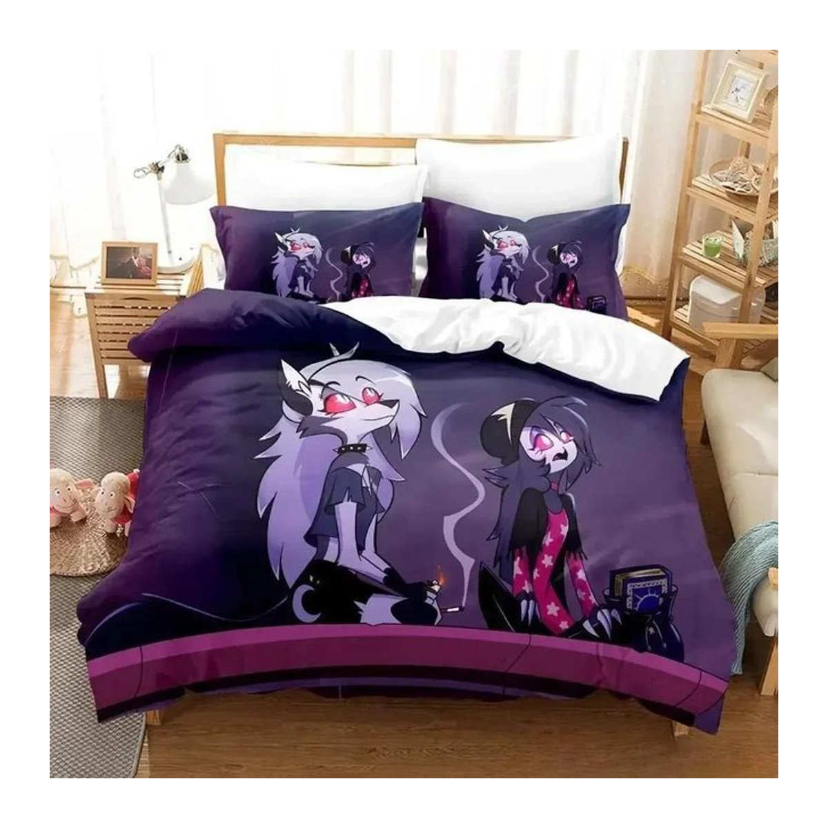 Loona Boss 3D Anime Bettwäsche Set für Einzelbetten, 3-teilig, Bettbezug und Bezüge, B/H: 220 x 240 cm - Bild 1