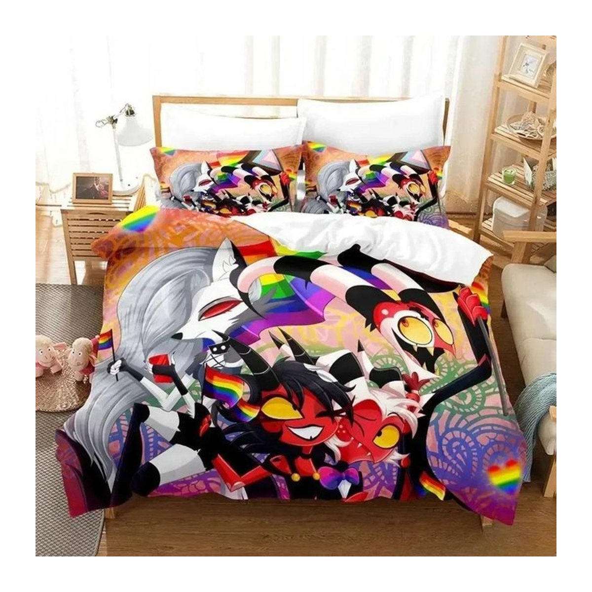 Loona Boss 3D Anime Bettwäsche Set Multicolor, 3-teilig, B/H: 135 x 200 cm - Bild 1