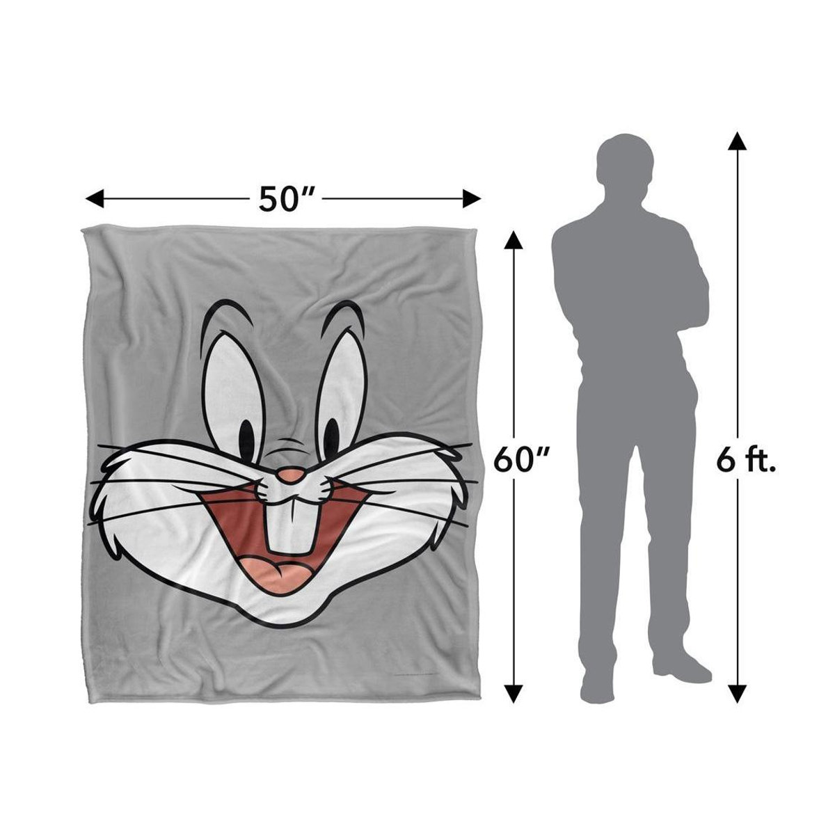 Looney Tunes Bugs Bunny Decke in Schwarz, One Size - Bild 2