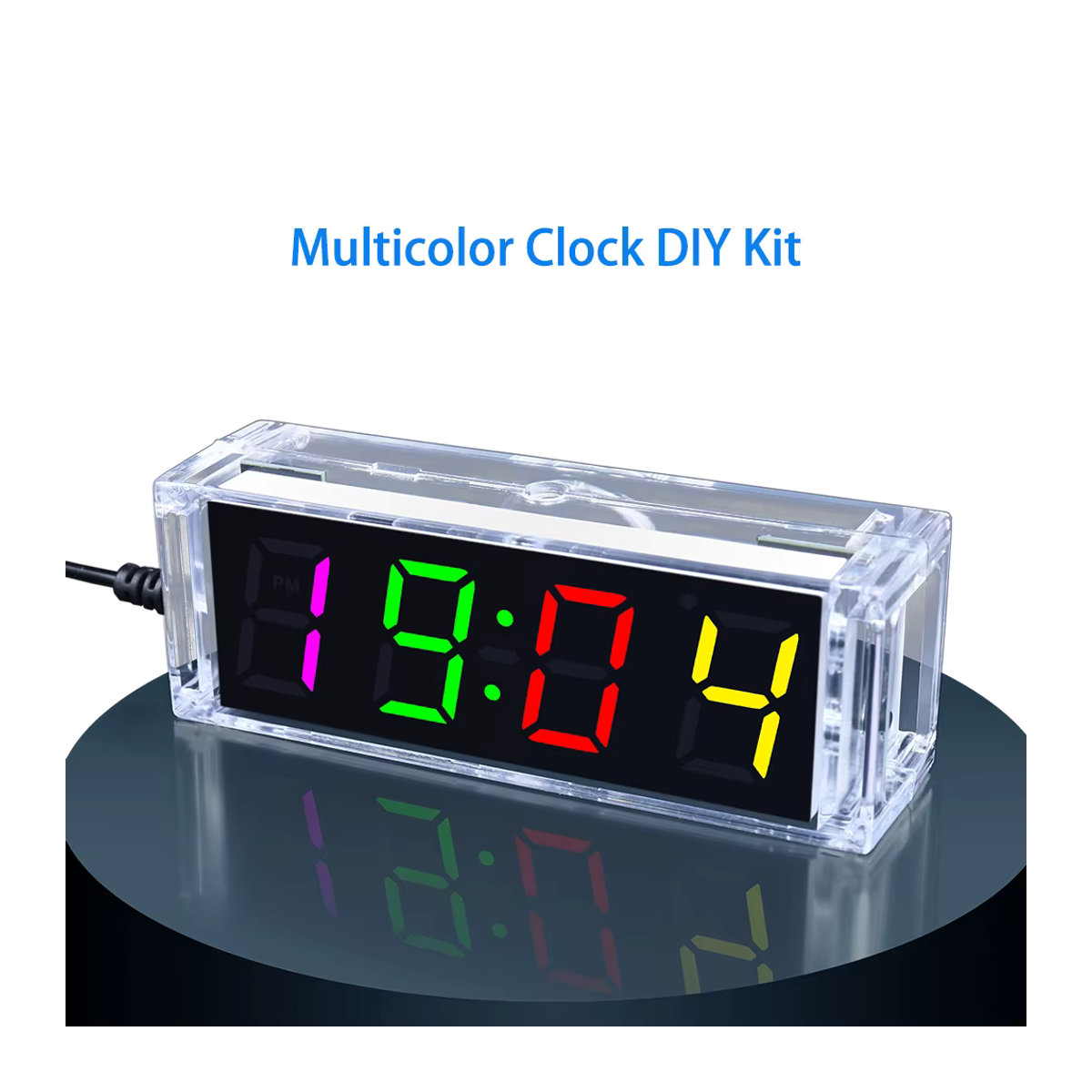 LOTHYE DIY Digital-Uhr Bausatz Elektronik-Set mit transparenter Schale in Multicolor - Bild 3