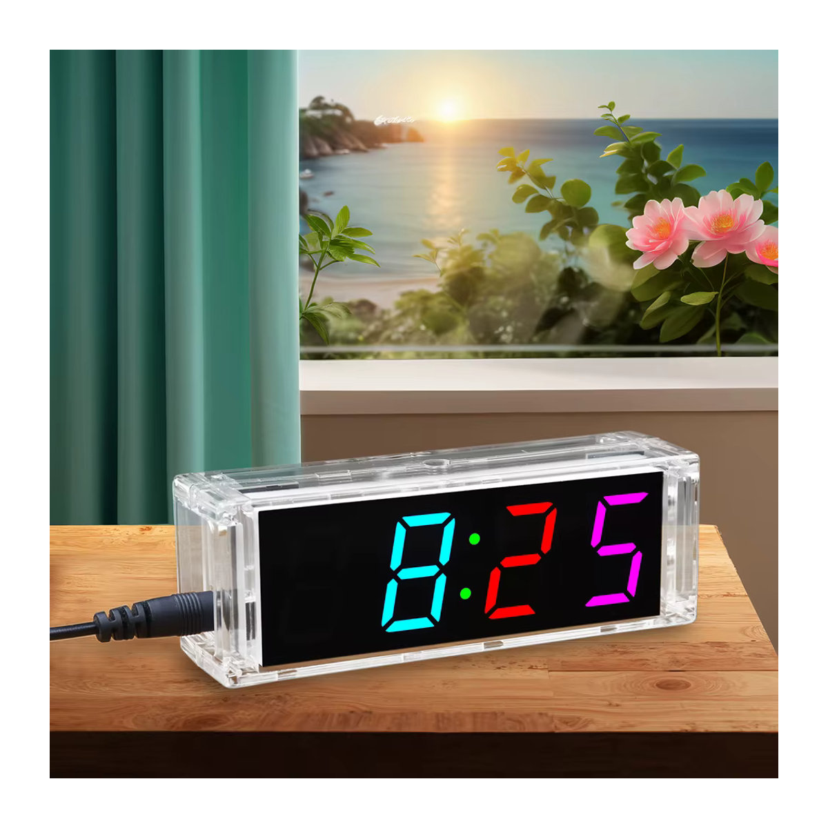 LOTHYE DIY Digital-Uhr Bausatz Elektronik-Set mit transparenter Schale in Multicolor - Bild 5