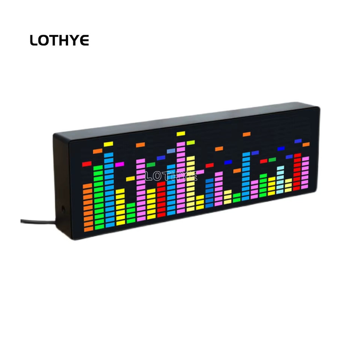 LOTHYE LED Musik Spektrum Display RGB Atmosphäre Lampe mit Sprachsteuerung und digitaler Uhr in Schwarz und Mehrfarbig - Bild 4