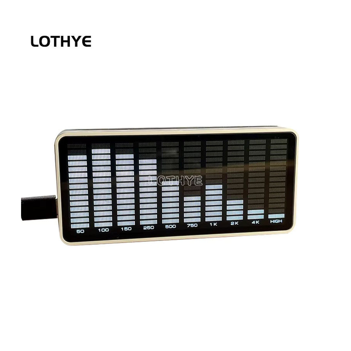 LOTHYE Multimode LED Musik Spektrum Anzeige mit Sprachaktivierung und Type-C Anschluss, Rhythmische Atmosphäre Lichtpegel Anzeige Vu-Meter in Weiß und Grün - Bild 1