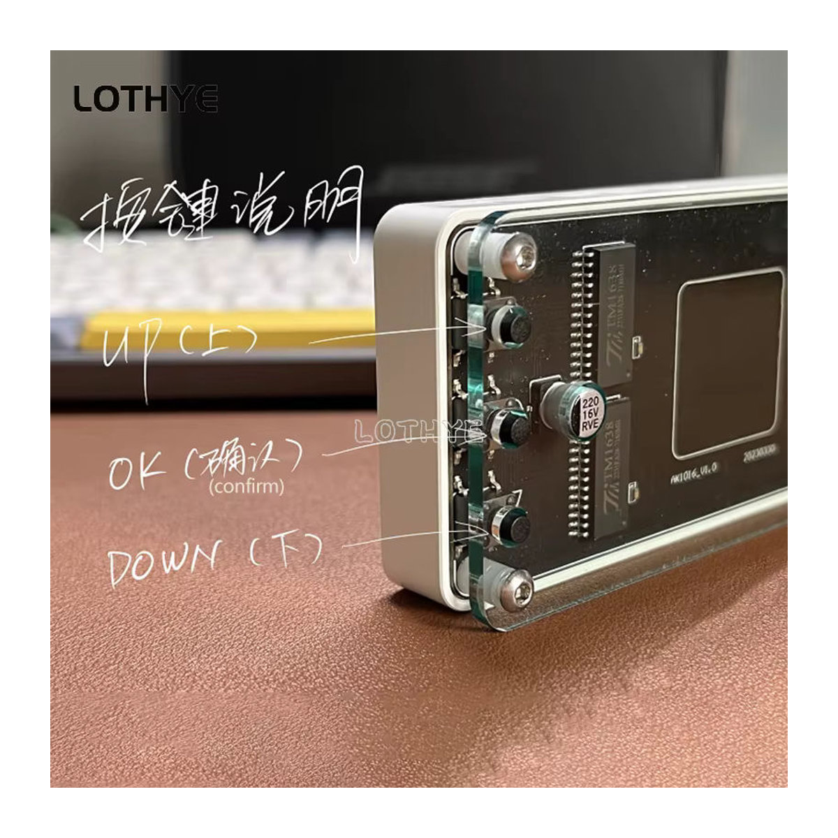 LOTHYE Multimode LED Musik Spektrum Anzeige mit Sprachaktivierung und Type-C Anschluss, Rhythmische Atmosphäre Lichtpegel Anzeige Vu-Meter in Weiß und Grün - Bild 3