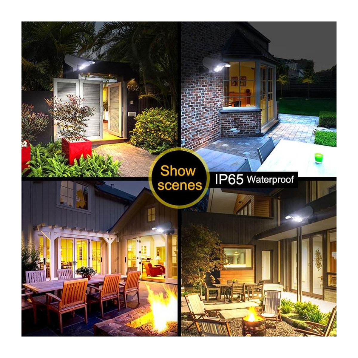 Love Home&Kitchen Solar-Außenstrahler mit Bewegungsmelder und Sicherheits-Dummy-Kamera, kabelloses Flutlicht mit 77 LED-Lampen in Kaltweiß, IP65 wasserdicht, Weiß - Bild 6