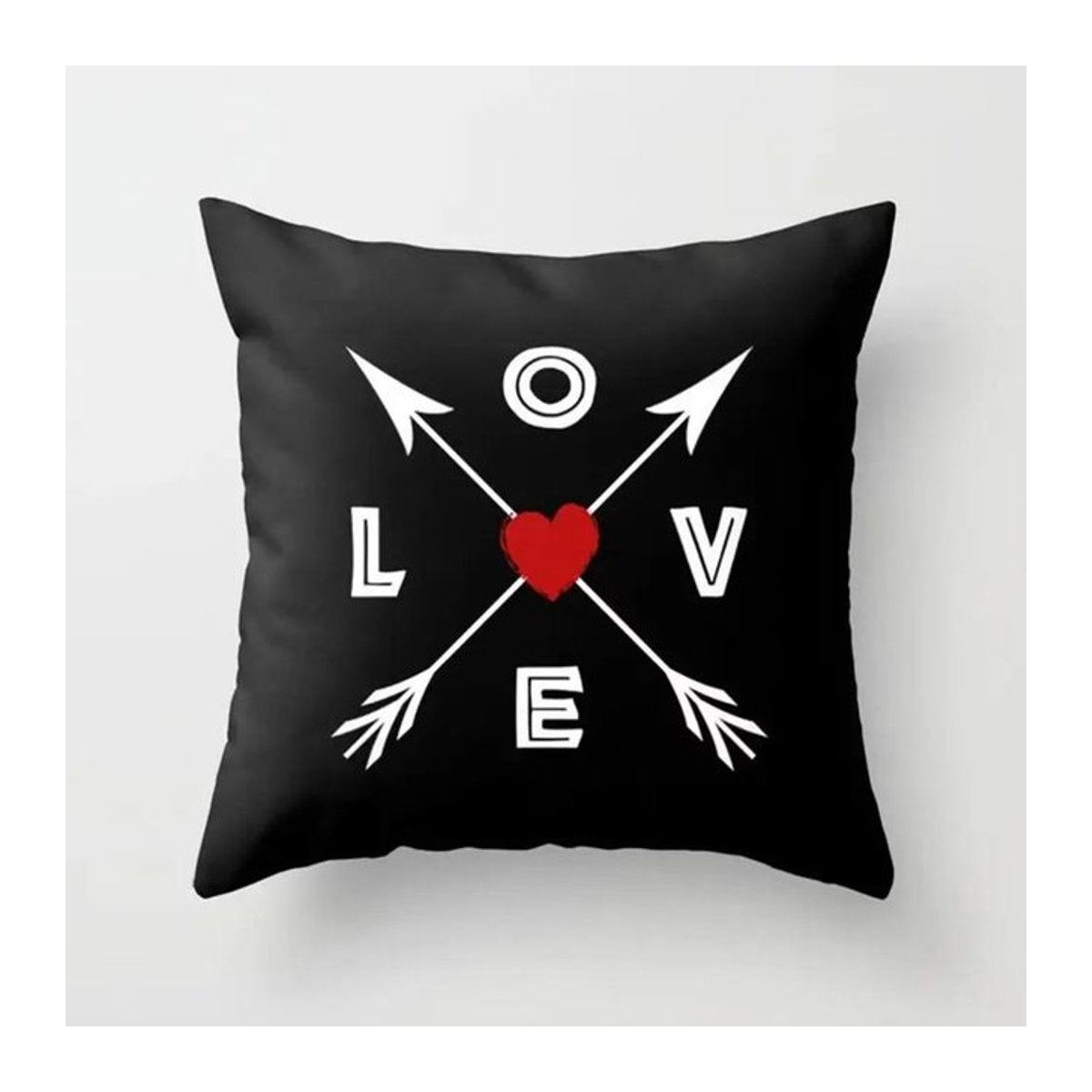 Love Line Circle Kissenbezug aus Peach Skin für Büro, Wohnzimmer und Auto, B/B: 18 x 18 cm - Bild 1