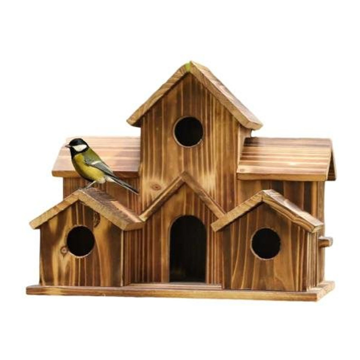 Love Pet House Vogelhaus aus Holz für draußen in Schwarz und Braun - Bild 1