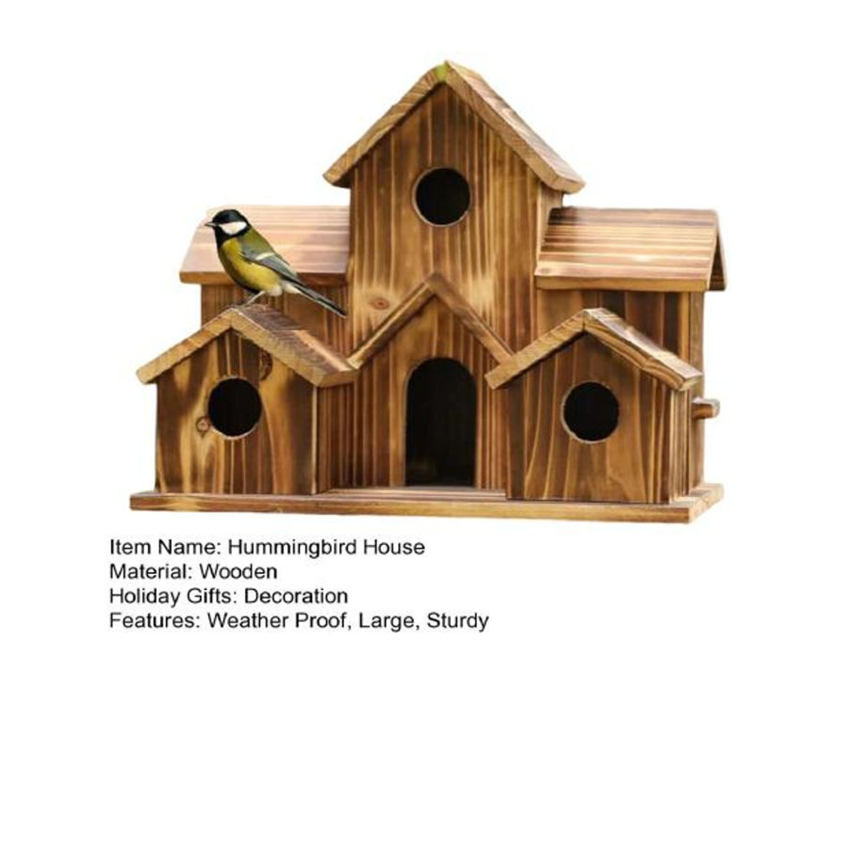 Love Pet House Vogelhaus aus Holz für draußen in Schwarz und Braun - Bild 4