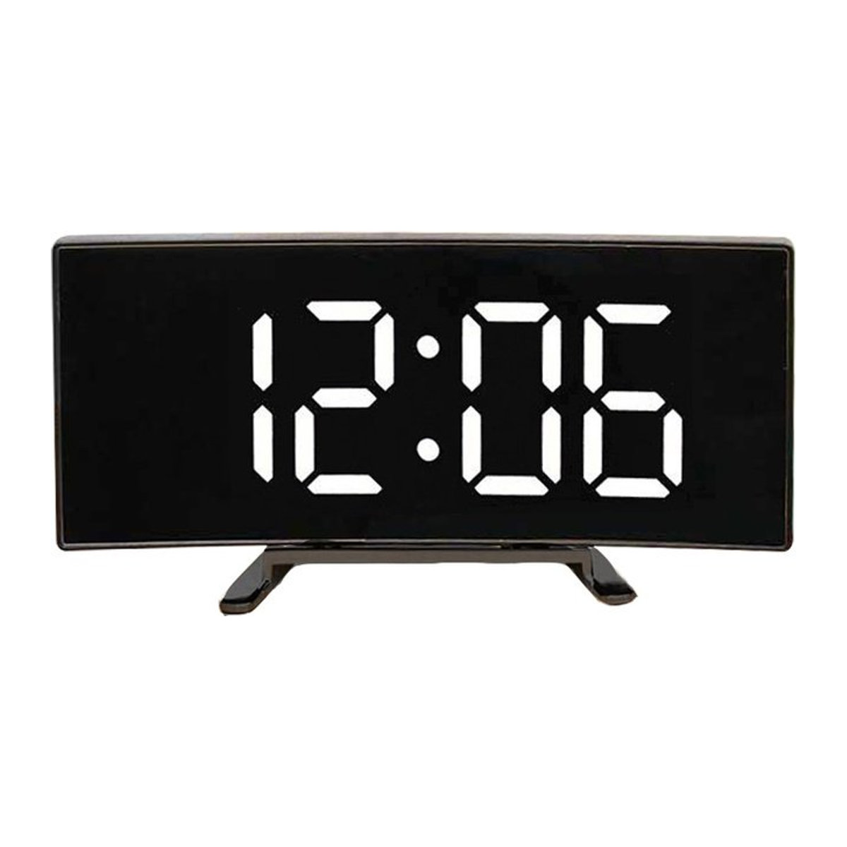 LOVOCK LED-Digitalwecker in Schwarz mit großem Display und Beleuchtung, batteriebetrieben und modernem Design - Bild 1