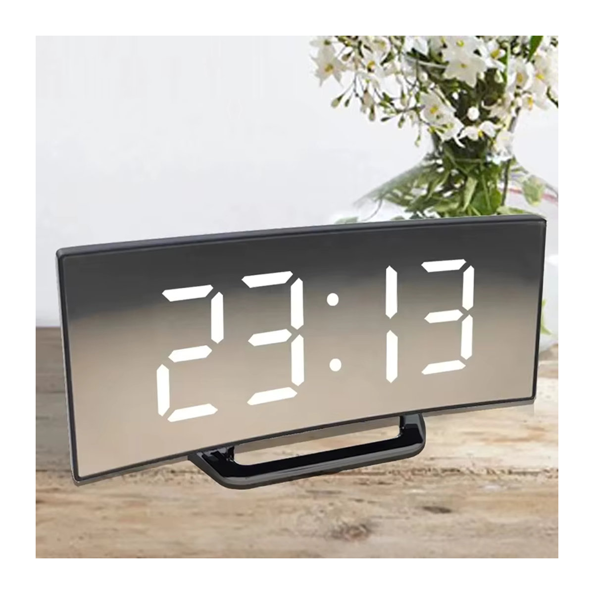LOVOCK LED-Digitalwecker in Schwarz mit großem Display und Beleuchtung, batteriebetrieben und modernem Design - Bild 4