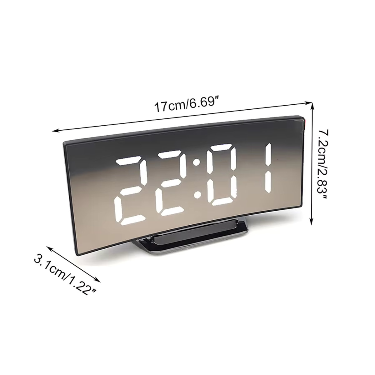 LOVOCK LED-Digitalwecker in Schwarz mit großem Display und Beleuchtung, batteriebetrieben und modernem Design - Bild 6