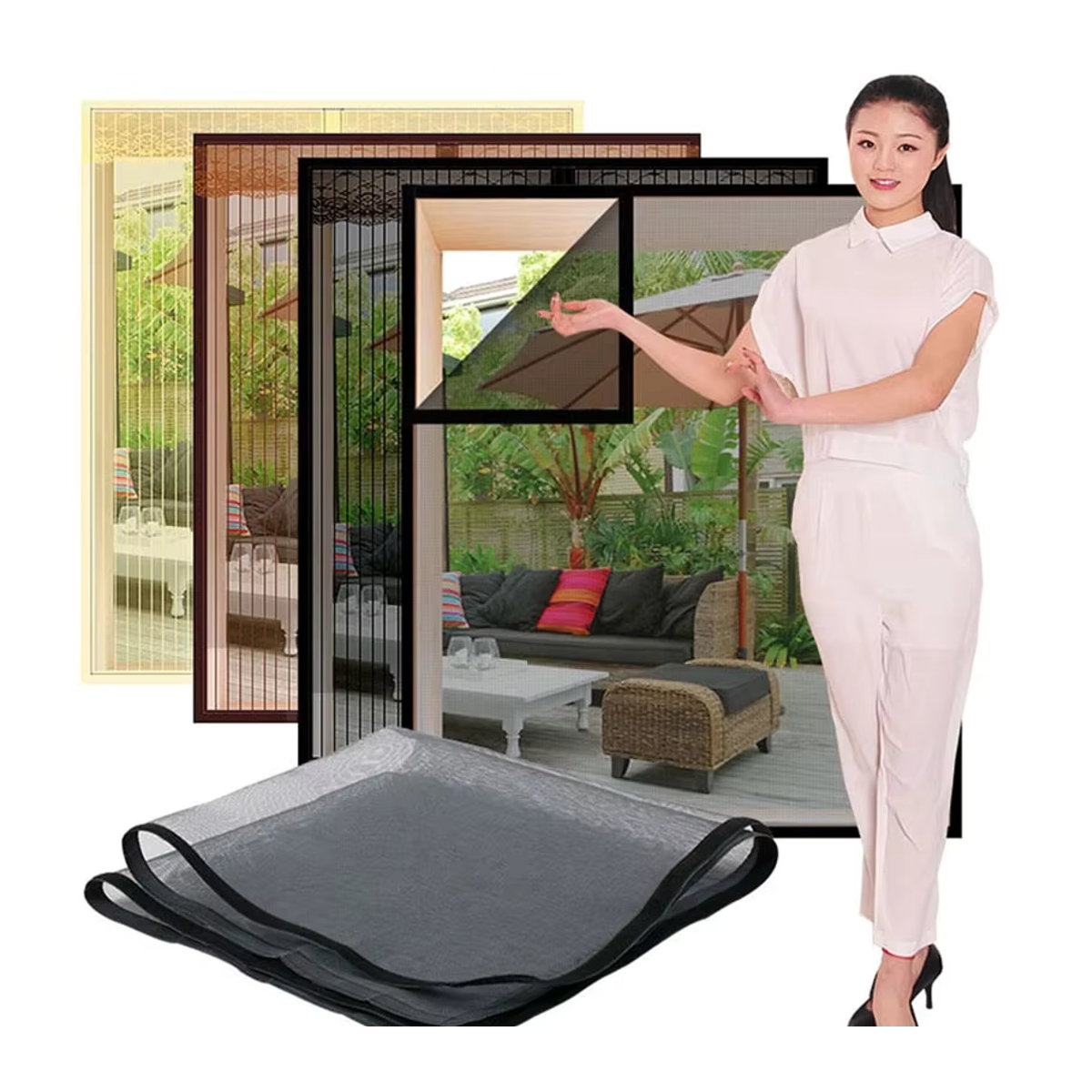 LOVRTRAVEL Moskito Netz für Fenster, selbstklebend und wiederverwendbar, Schwarz, Insektenschutz gegen Mücken und Fliegen - Bild 3
