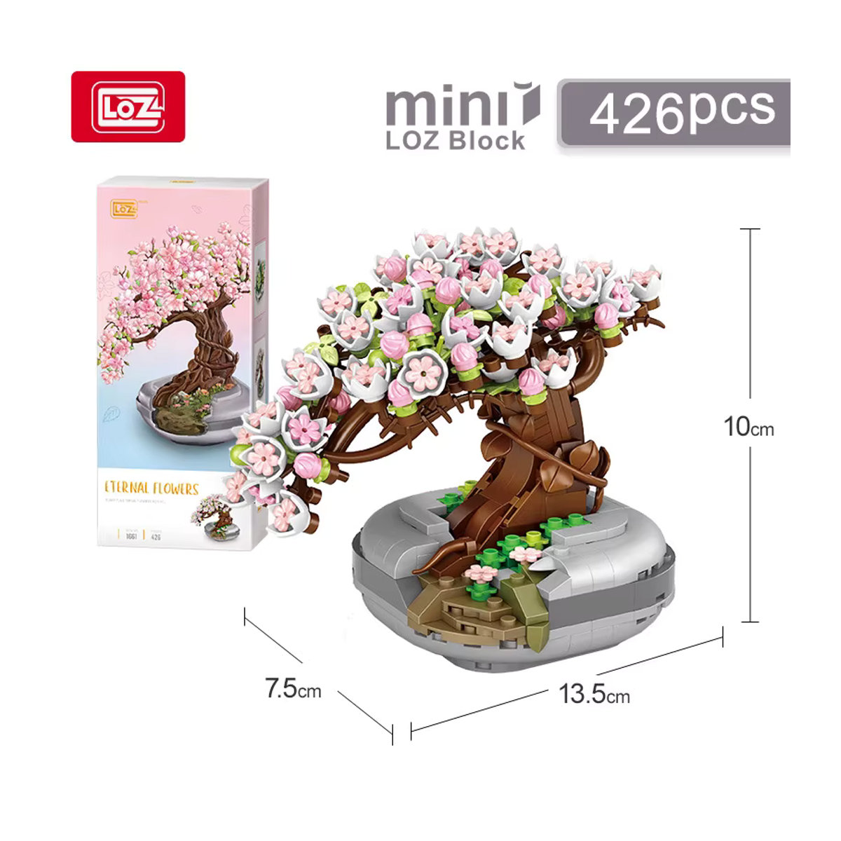 LOZ Baustein Set Pflanze Serie Simulation Sukkulenten und Kirschbaum Modell in Rosa als Dekoration und Spielzeug für Kinder - Bild 2