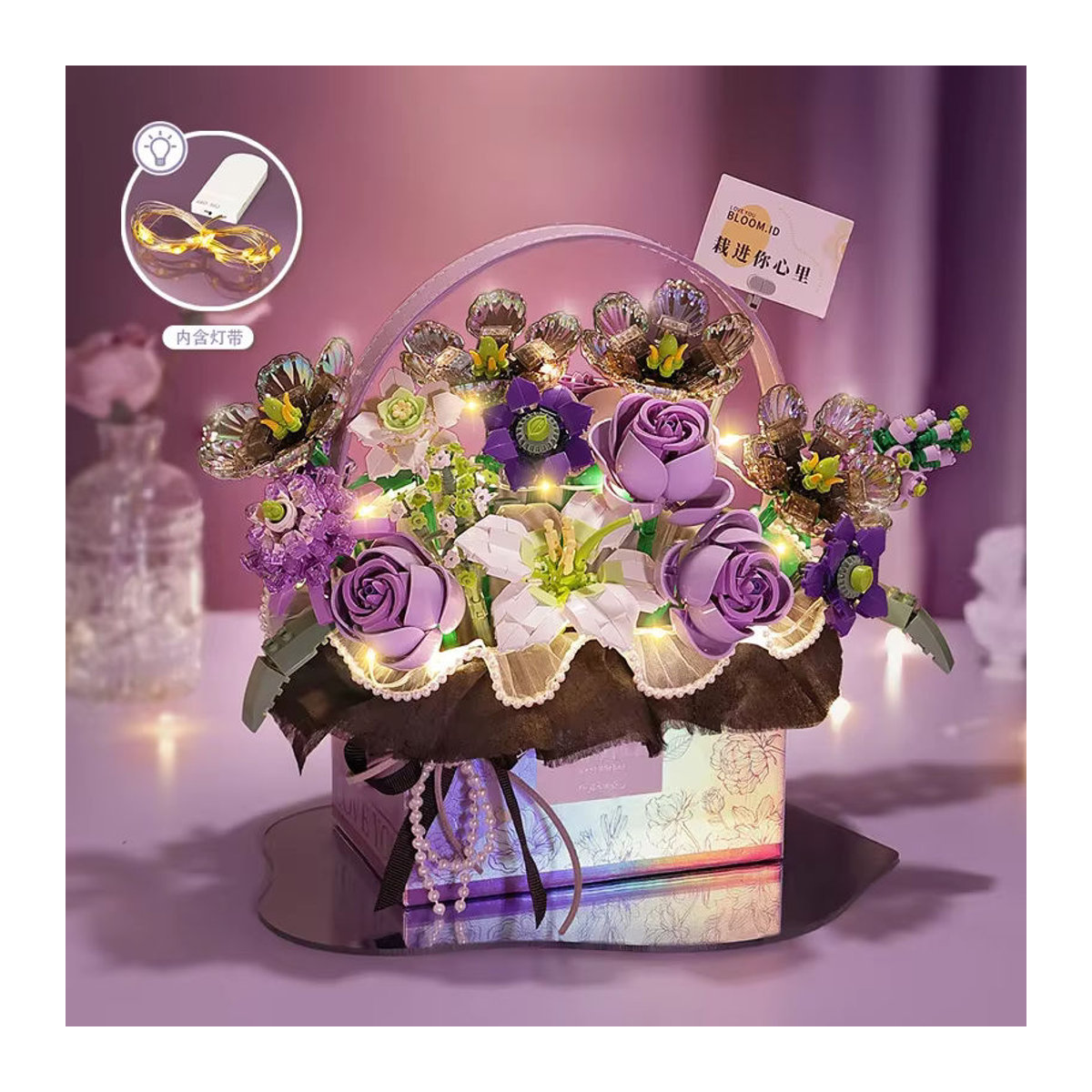 LOZ Bausteine Blumenstrauß in Geschenkbox als florales Puzzle Set, mehrfarbig - Bild 2
