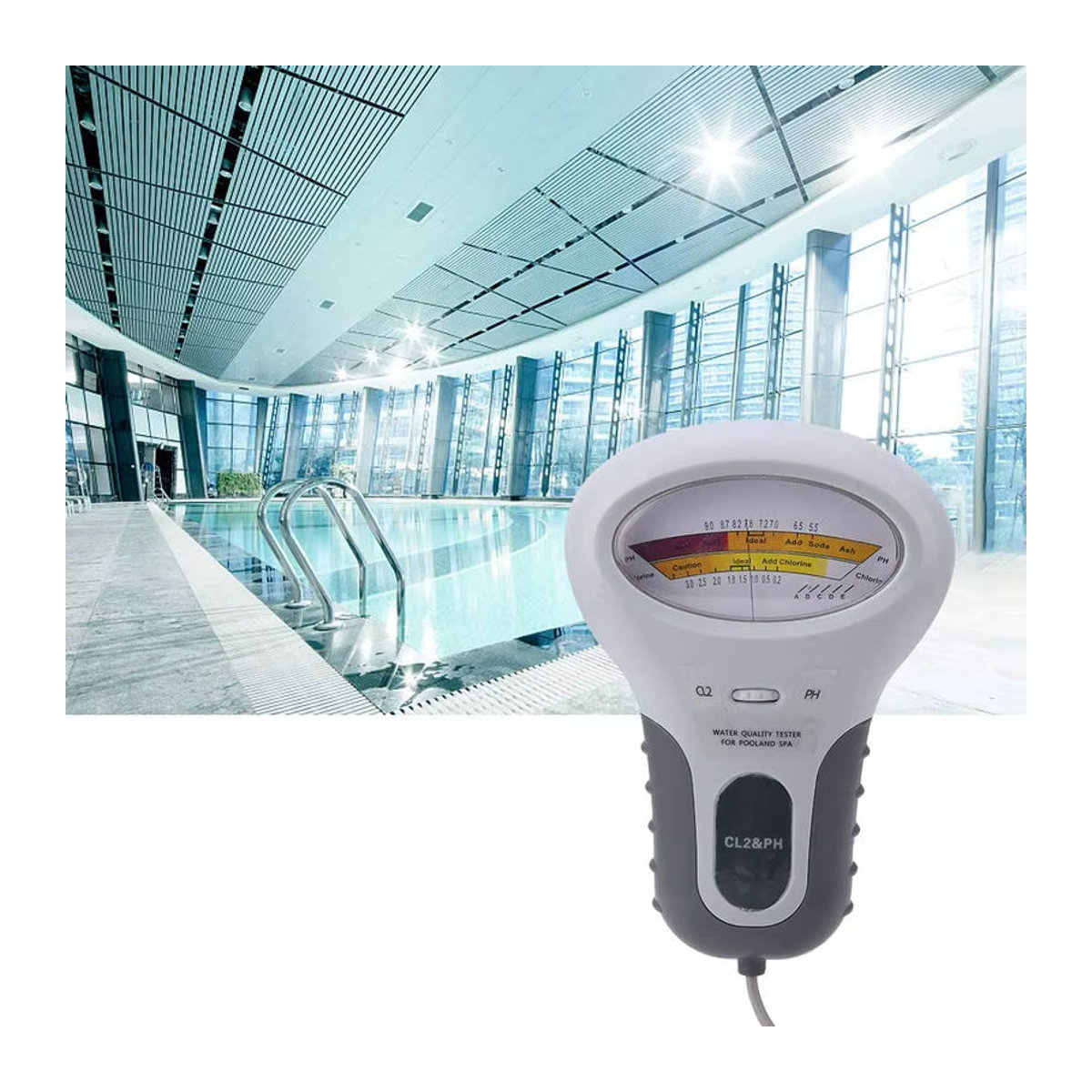 LPPCOLTD 2-in-1 pH- und Chlormessgerät zur Wasserqualitätsprüfung für Pool und Aquarium in Schwarz/Weiß - Bild 4