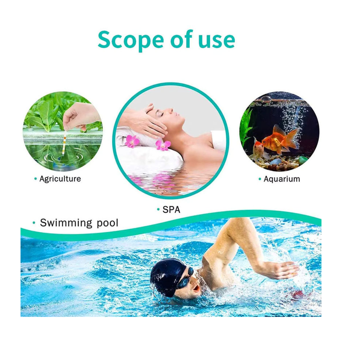 LPPCOLTD 5 in 1 Chlor und pH-Wert Teststreifen für Schwimmbad und SPA, 50 Stück, Bunt - Bild 4